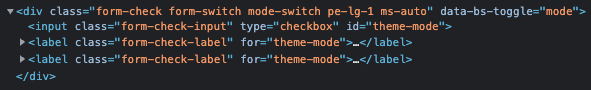 Theme switch markup